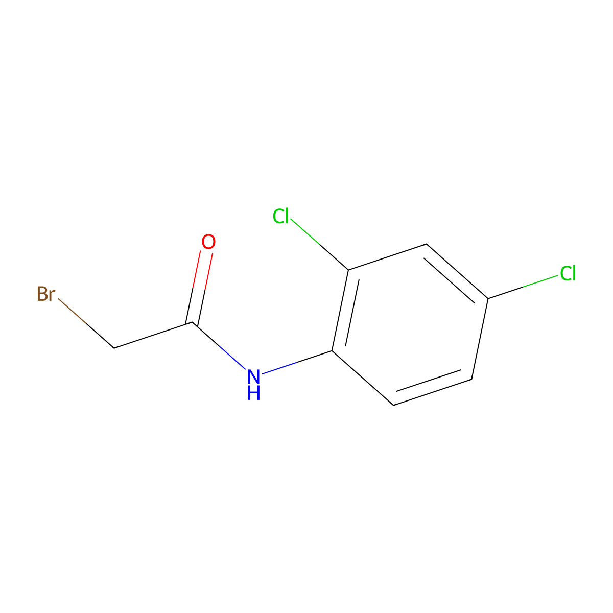 2-bromo-N-(2,4-dichlorophenyl)acetamide molecular structure, CAS 286841-26-7