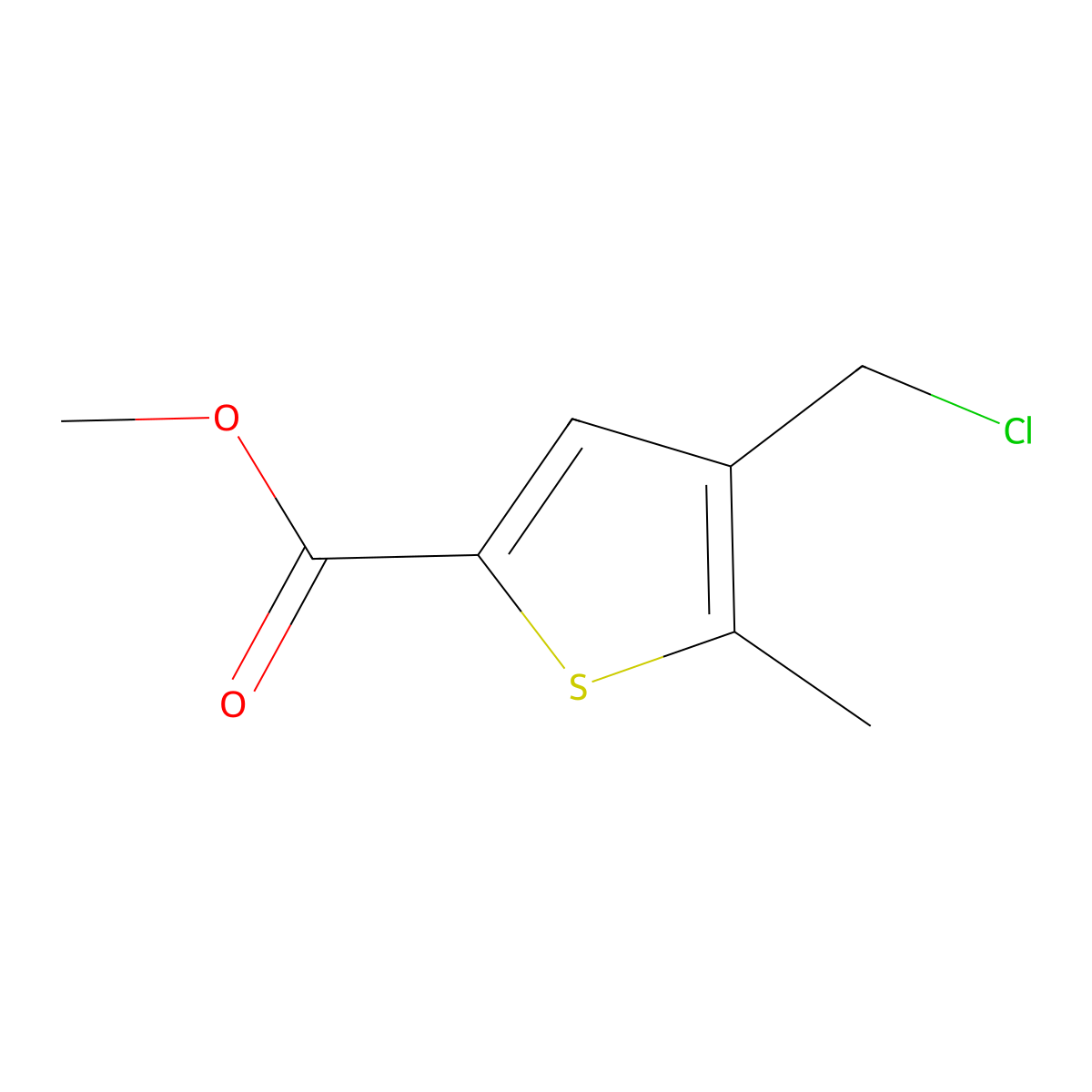 Methyl 4-(chloromethyl)-5-methylthiophene-2-carboxylate molecular structure, CAS 28686-93-3