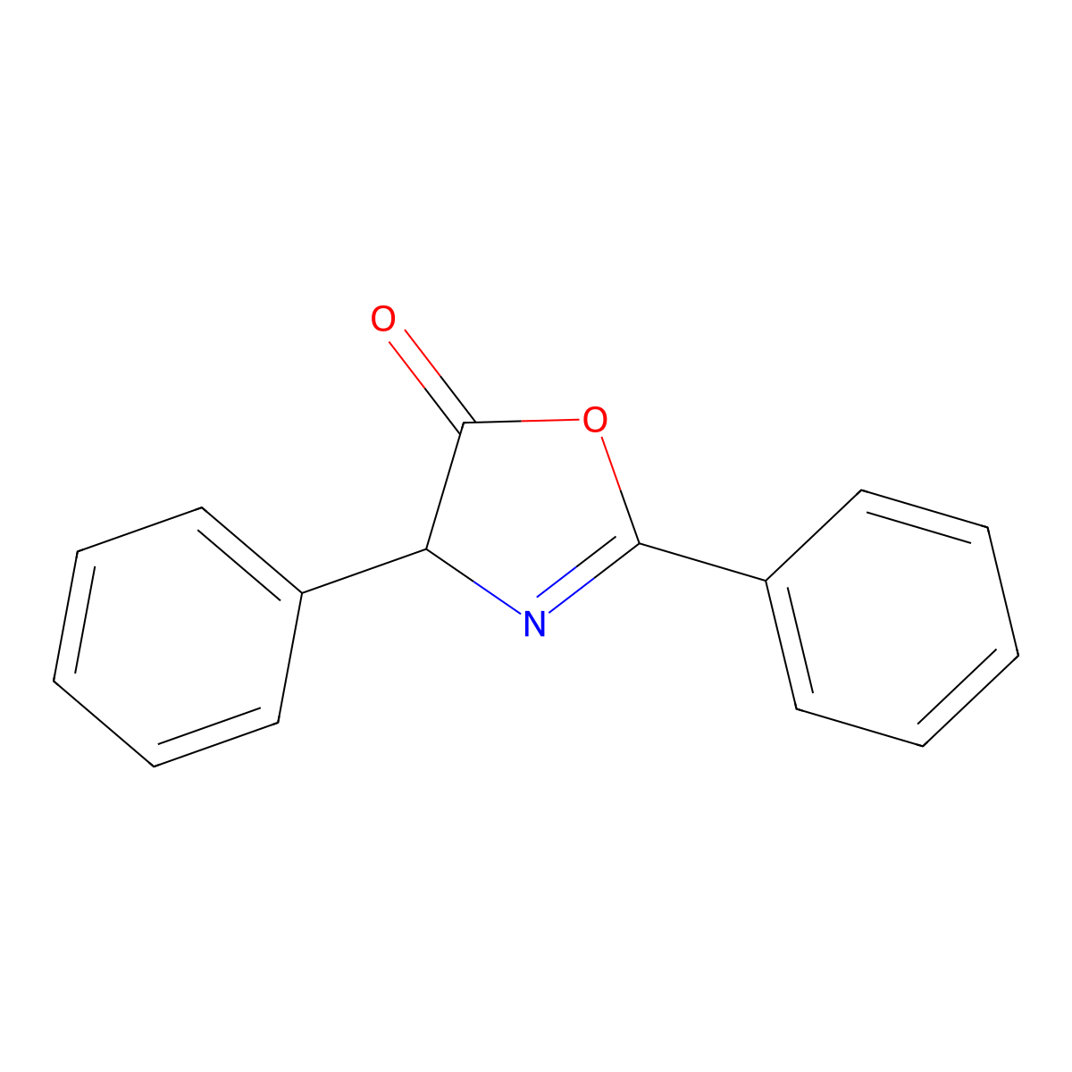 2,4-Diphenyl-1,3-oxazol-5(4h)-one molecular structure, CAS 28687-81-2
