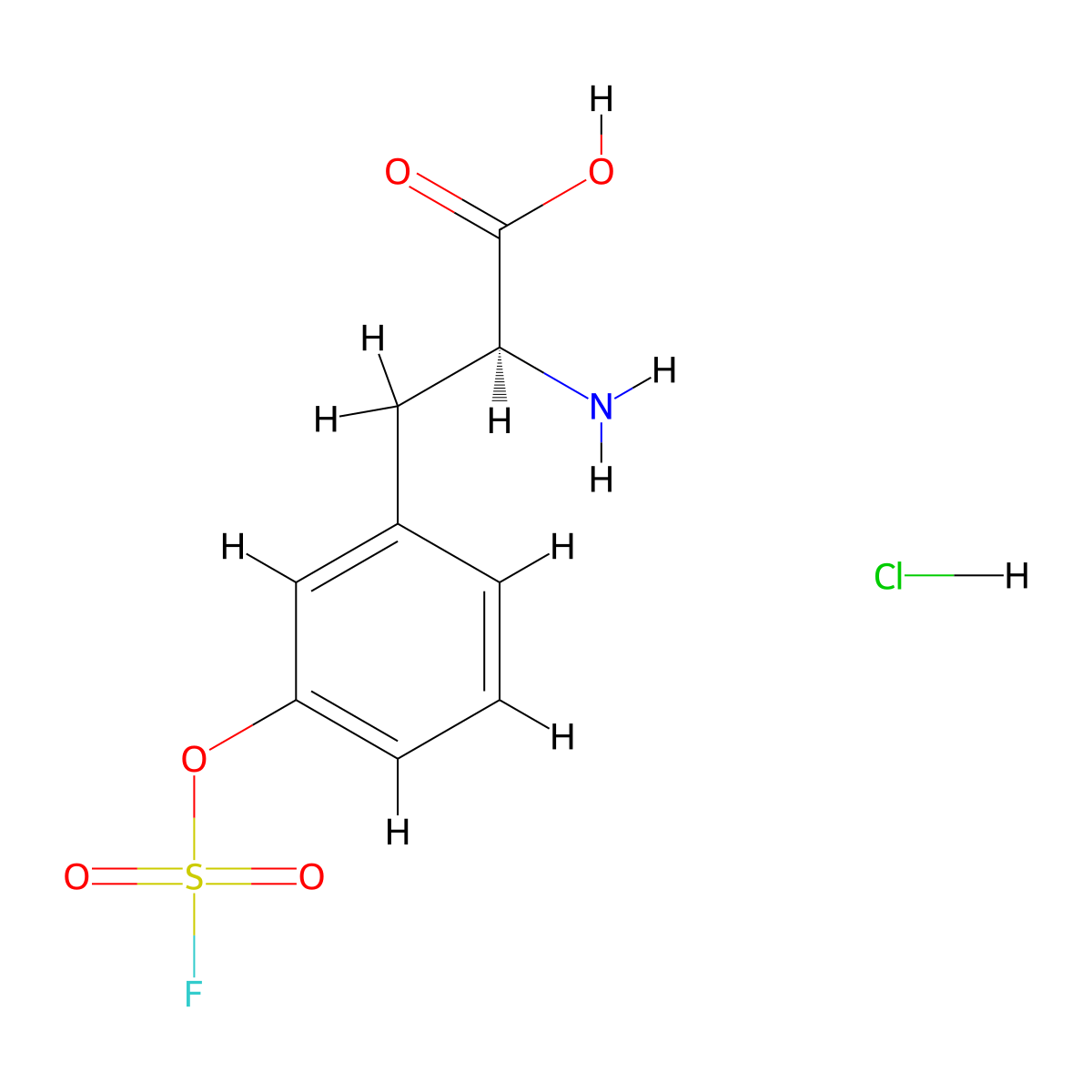 (S)-2-Amino-3-(3-((fluorosulfonyl)oxy)phenyl)propanoic acid hydrochloride molecular structure, CAS 2868977-20-0