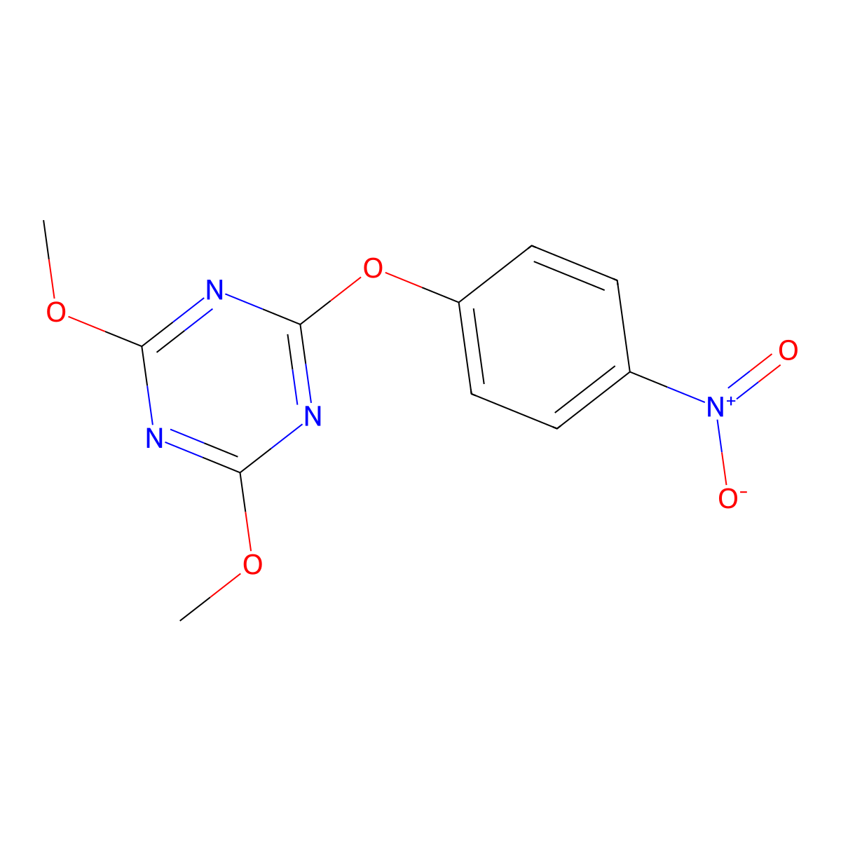 2,4-Dimethoxy-6-(4-nitrophenoxy)-1,3,5-triazine molecular structure, CAS 28690-95-1