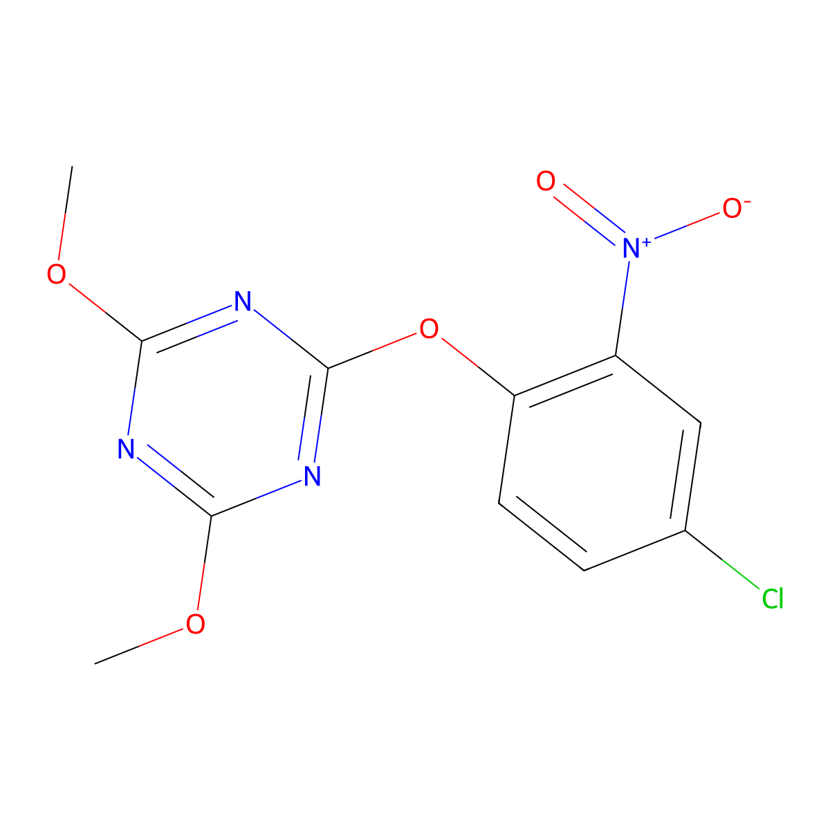 2-(4-Chloro-2-nitrophenoxy)-4,6-dimethoxy-1,3,5-triazine molecular structure, CAS 28690-97-3