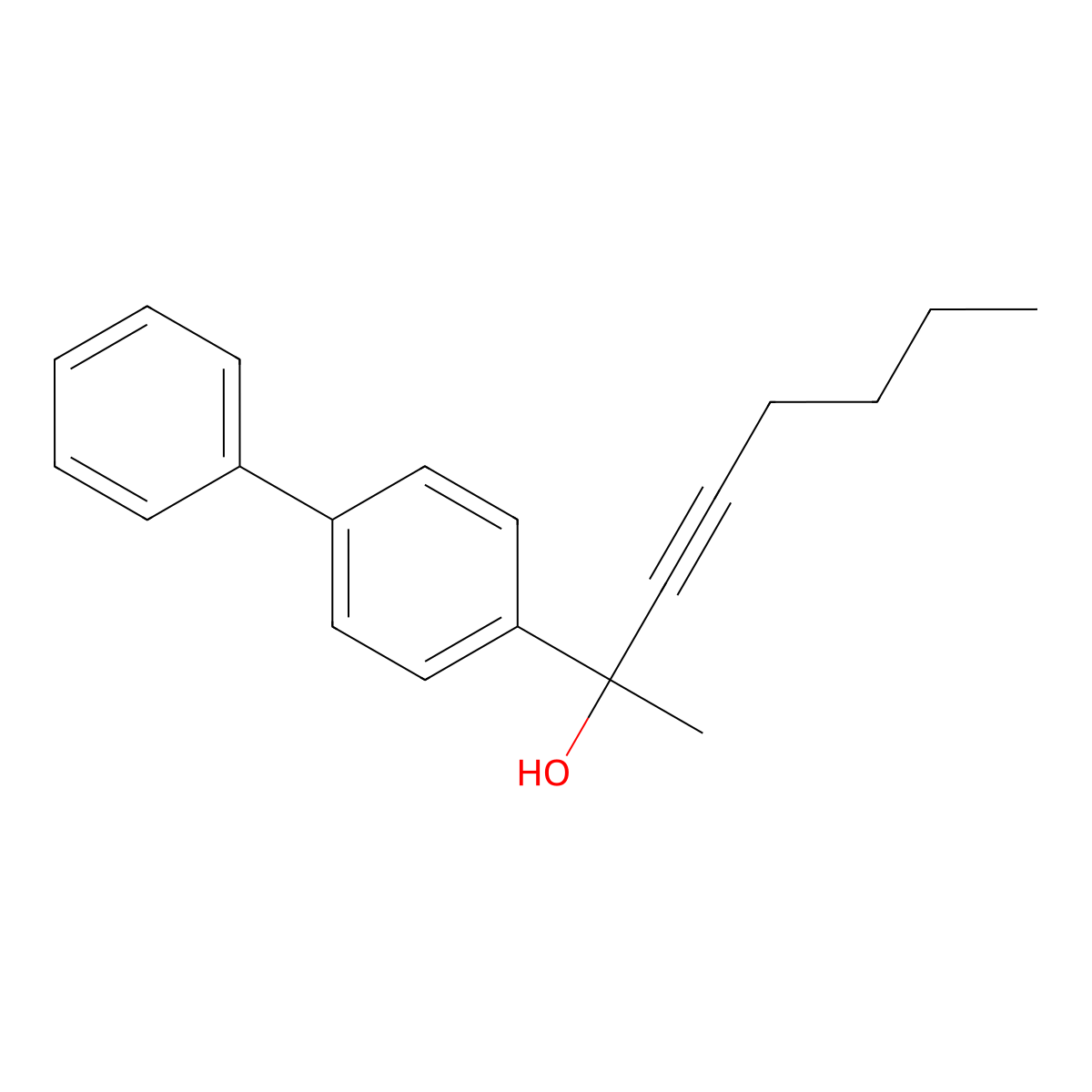 alpha-1-Hexyn-1-YL-alpha-methyl[1,1'-biphenyl]-4-methanol molecular structure, CAS 2869041-76-7