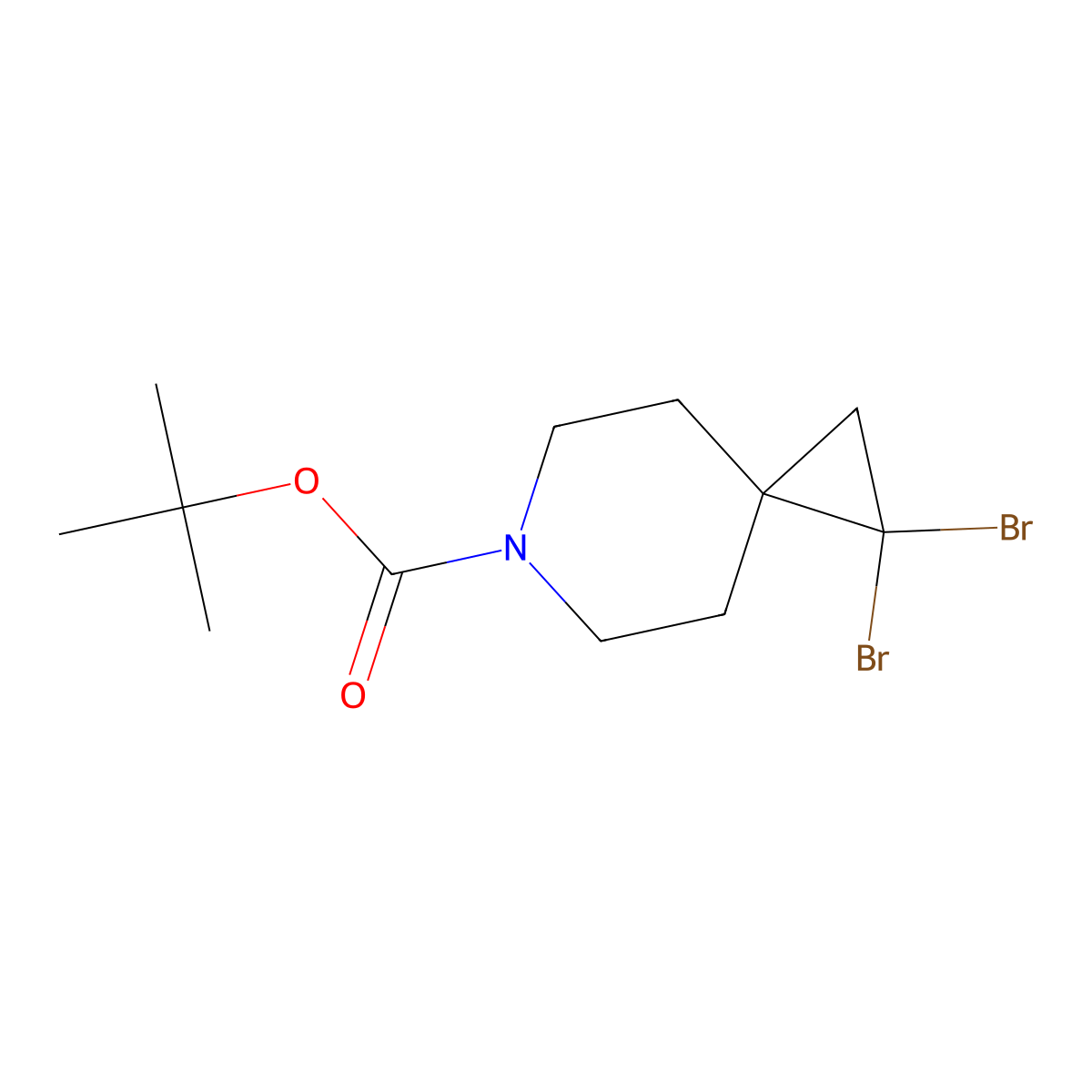 Tert-butyl 1,1-dibromo-6-azaspiro[2.5]octane-6-carboxylate molecular structure, CAS 2869050-15-5