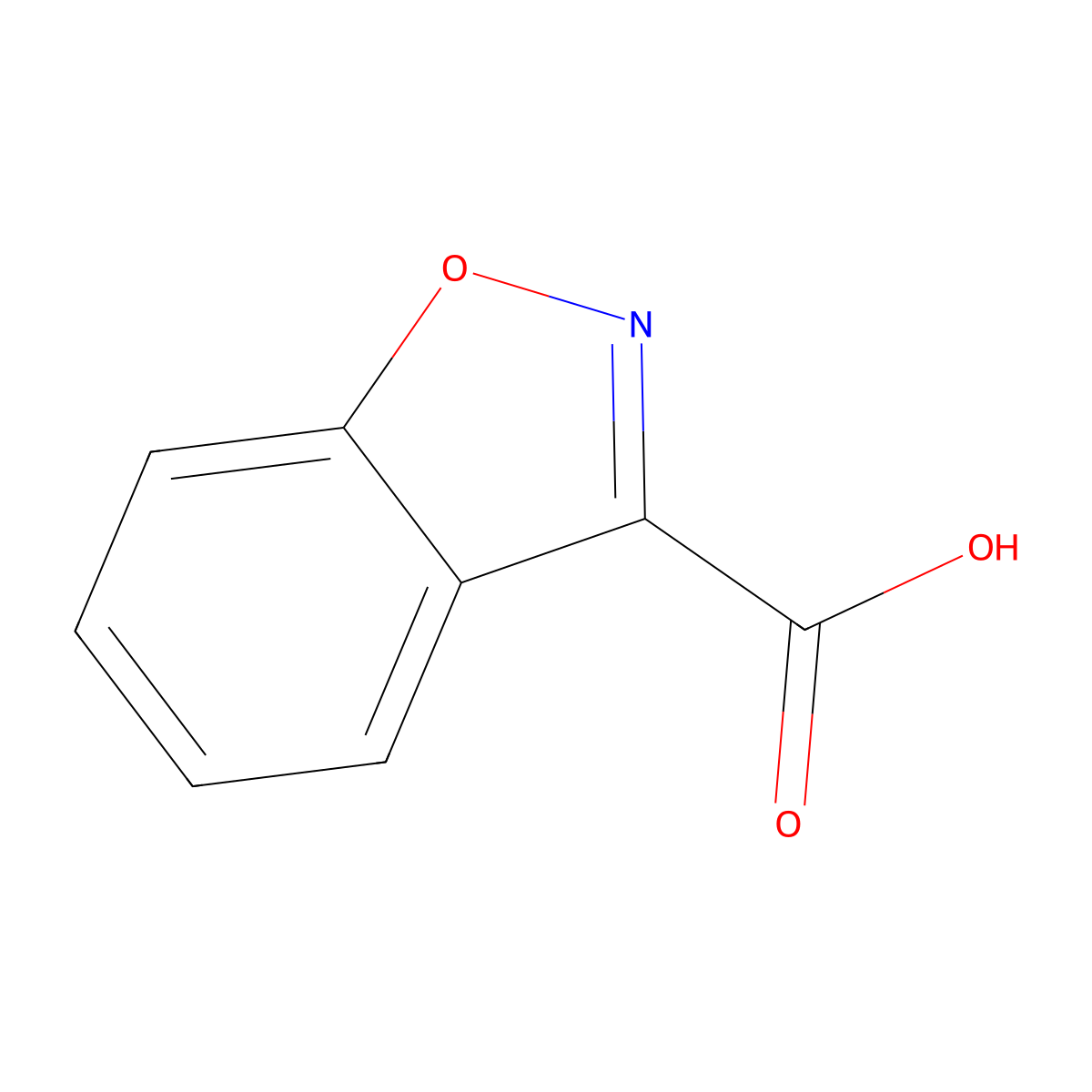 1,2-Benzoxazole-3-carboxylic acid molecular structure, CAS 28691-47-6