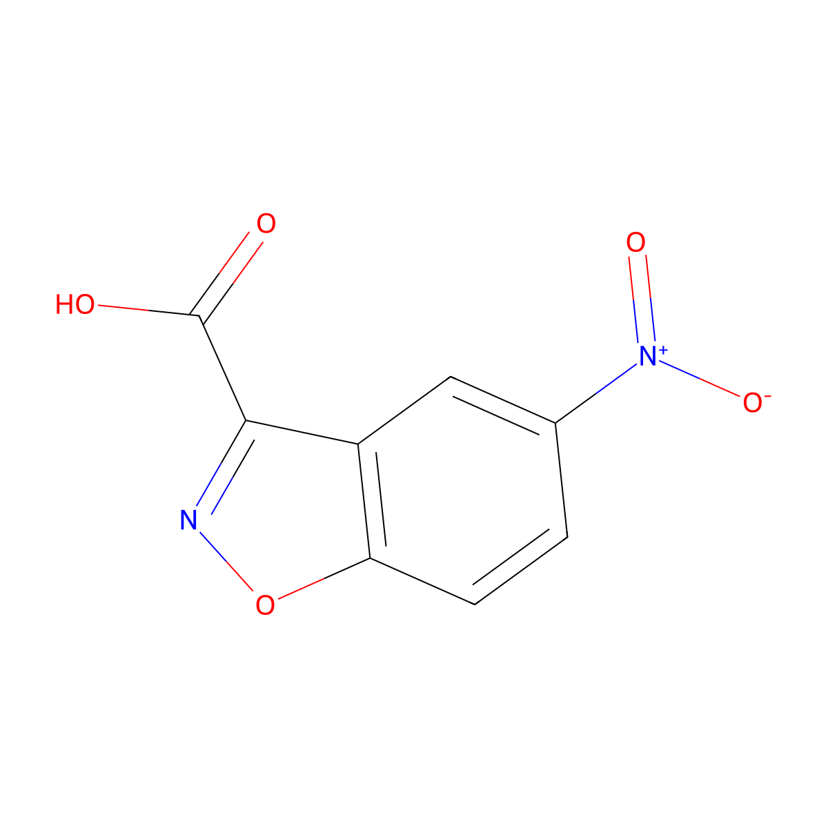 5-Nitro-1,2-benzisoxazole-3-carboxylic acid molecular structure, CAS 28691-51-2