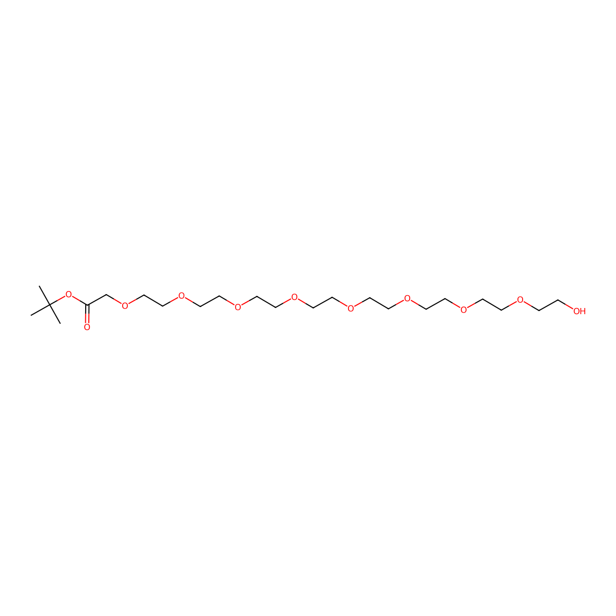 Hydroxy-PEG8-CH2-Boc molecular structure, CAS 2869101-36-8