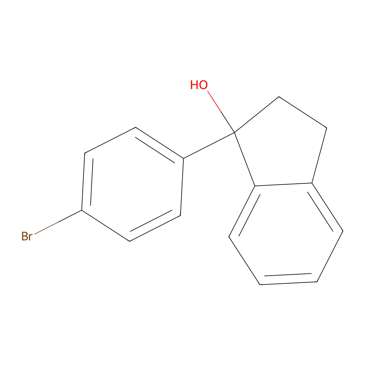 1-(4-bromophenyl)-2,3-dihydro-1H-inden-1-ol molecular structure, CAS 2869178-89-0