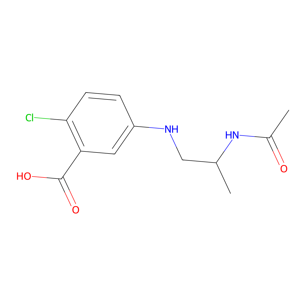 2-Chloro-5-[(2-acetamidopropyl)amino]benzoic acid molecular structure, CAS 2869190-05-4
