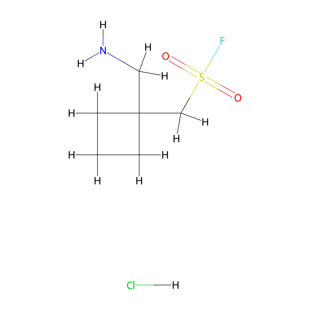 [1-(Aminomethyl)cyclobutyl]methanesulfonyl fluoride hydrochloride molecular structure, CAS 2869226-05-9