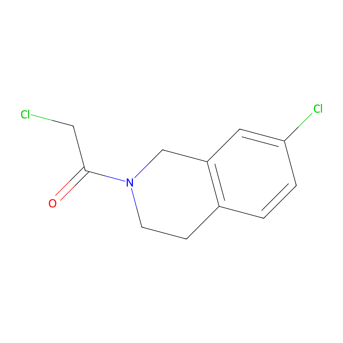 2-Chloro-1-(7-chloro-1,2,3,4-tetrahydroisoquinolin-2-yl)ethan-1-one molecular structure, CAS 2869226-17-3