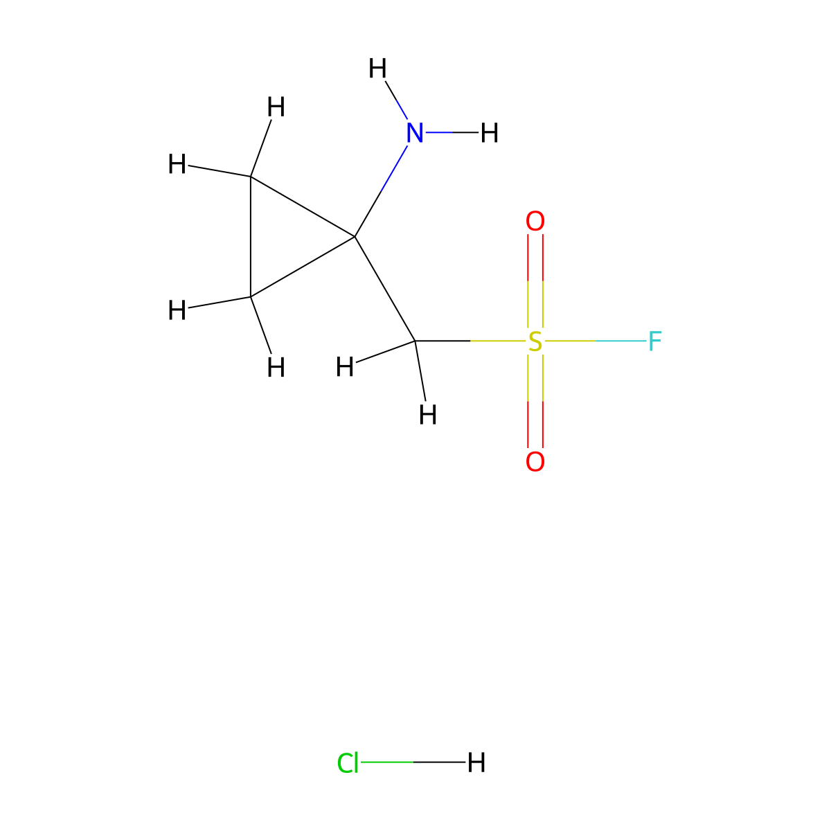 (1-Aminocyclopropyl)methanesulfonyl fluoride hydrochloride molecular structure, CAS 2869227-11-0