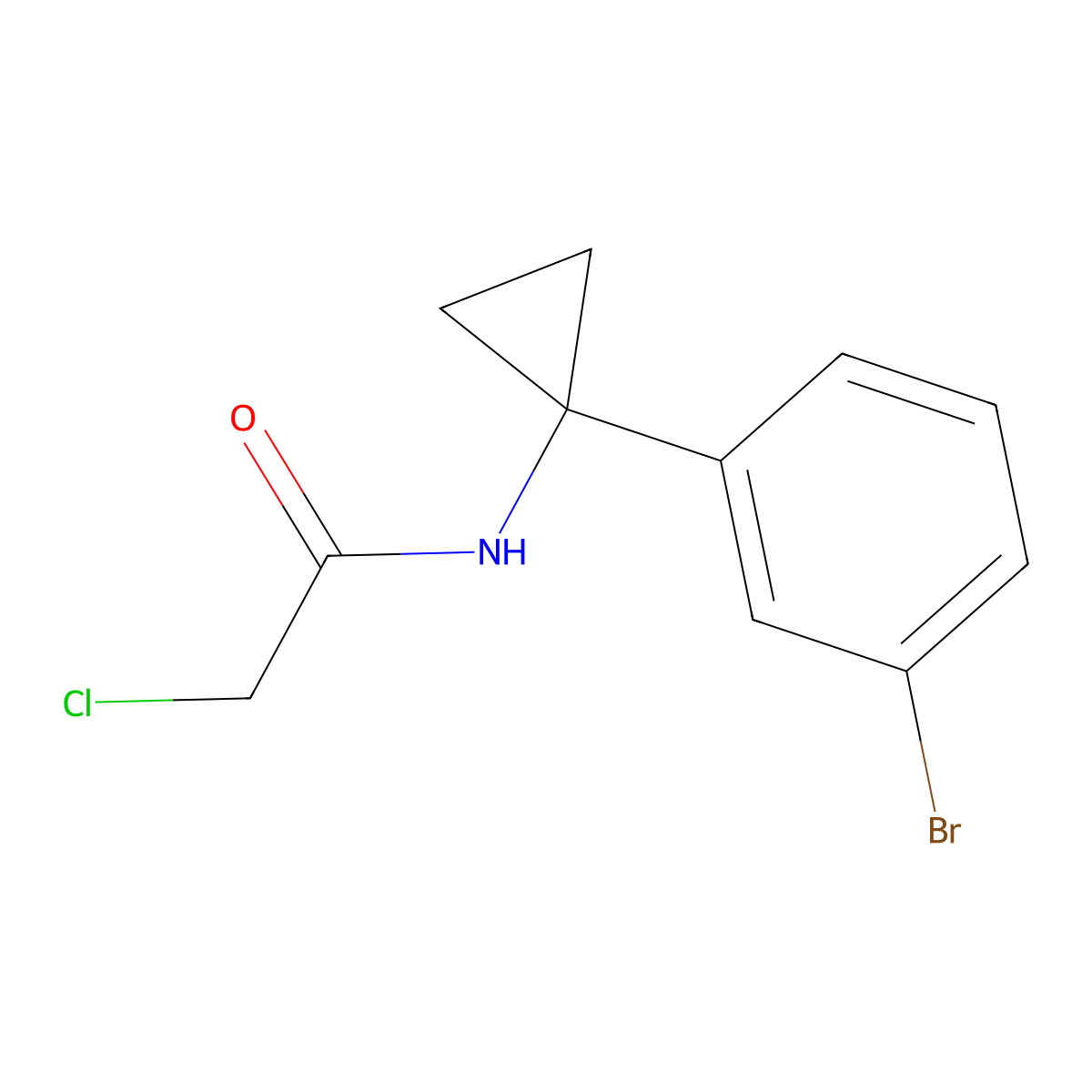 N-(1-(3-Bromophenyl)cyclopropyl)-2-chloroacetamide molecular structure, CAS 2869238-76-4
