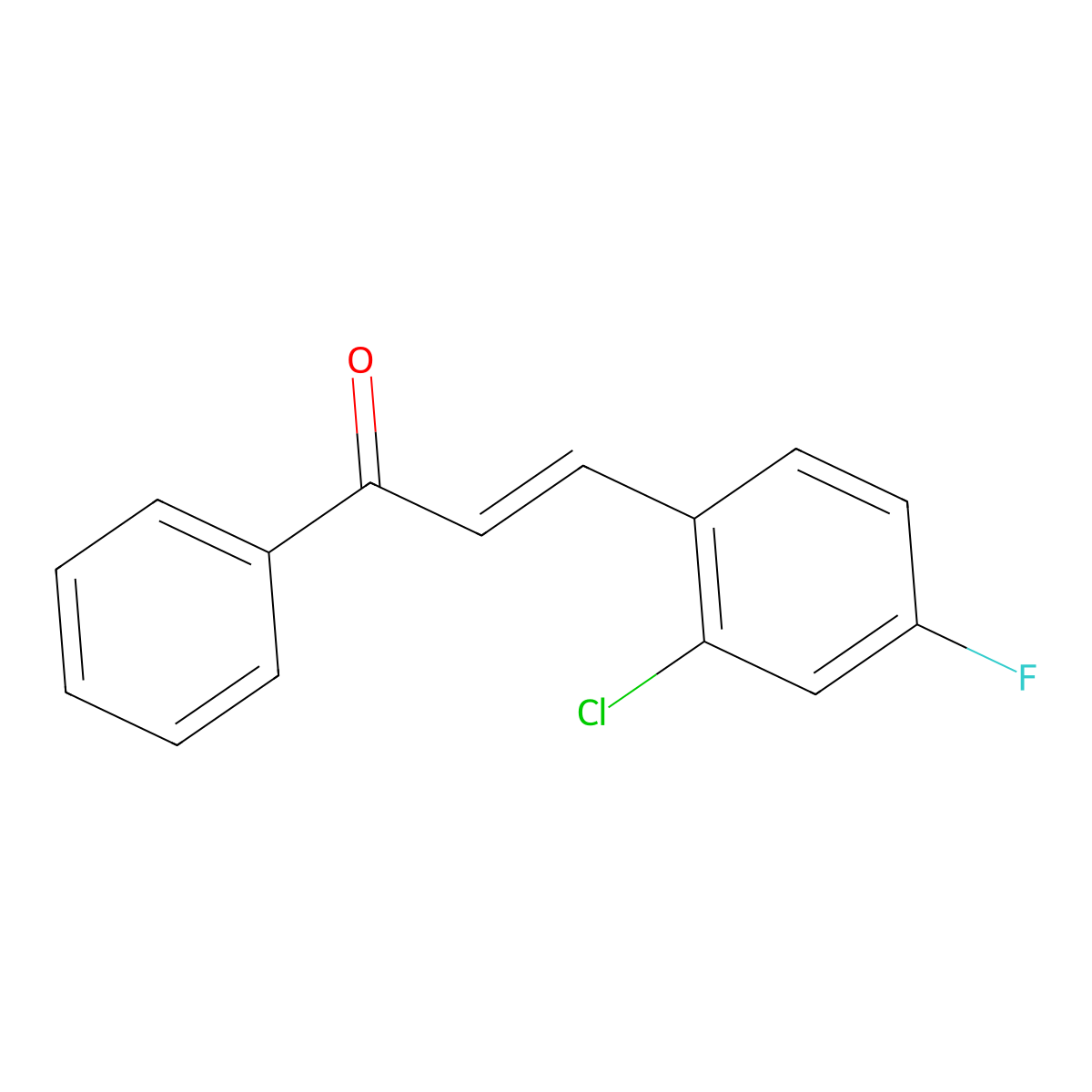 2-Chloro-4-fluorochalcone molecular structure, CAS 286932-31-8