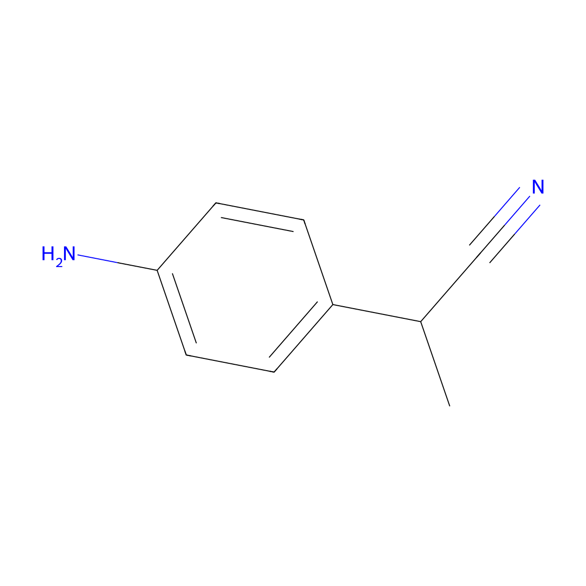 2-(4-Aminophenyl)propiononitrile molecular structure, CAS 28694-90-8