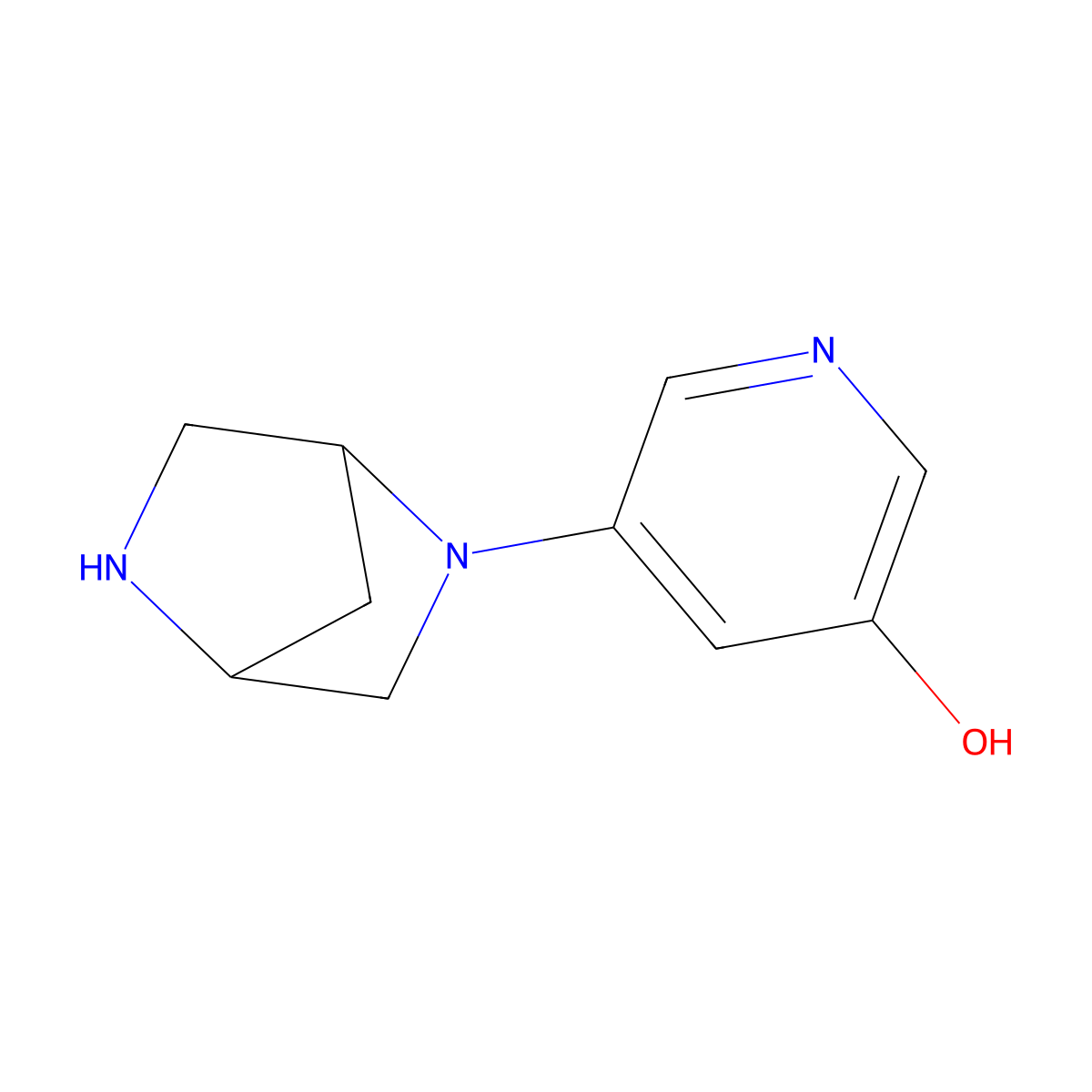 5-[(1S,4S)-2,5-Diazabicyclo[2.2.1]heptan-2-yl]pyridin-3-ol molecular structure, CAS 286943-84-8