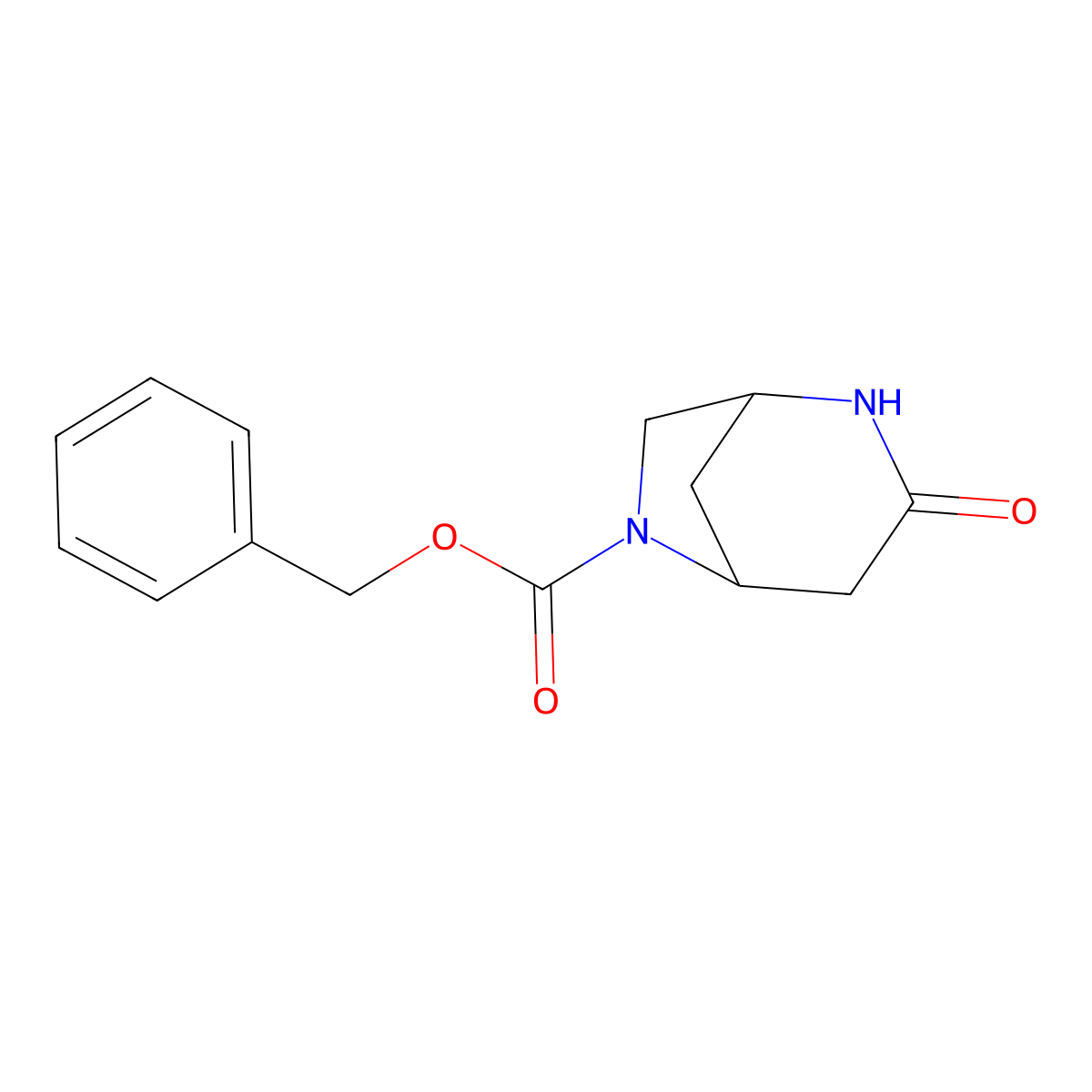 Benzyl 3-oxo-2,6-diazabicyclo[3.2.1]octane-6-carboxylate molecular structure, CAS 286946-66-5