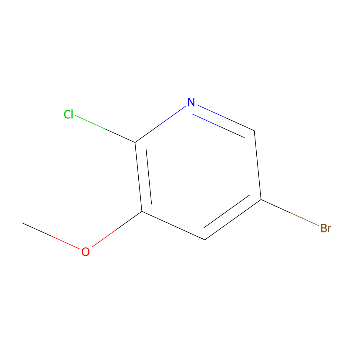 5-Bromo-2-chloro-3-methoxypyridine molecular structure, CAS 286947-03-3