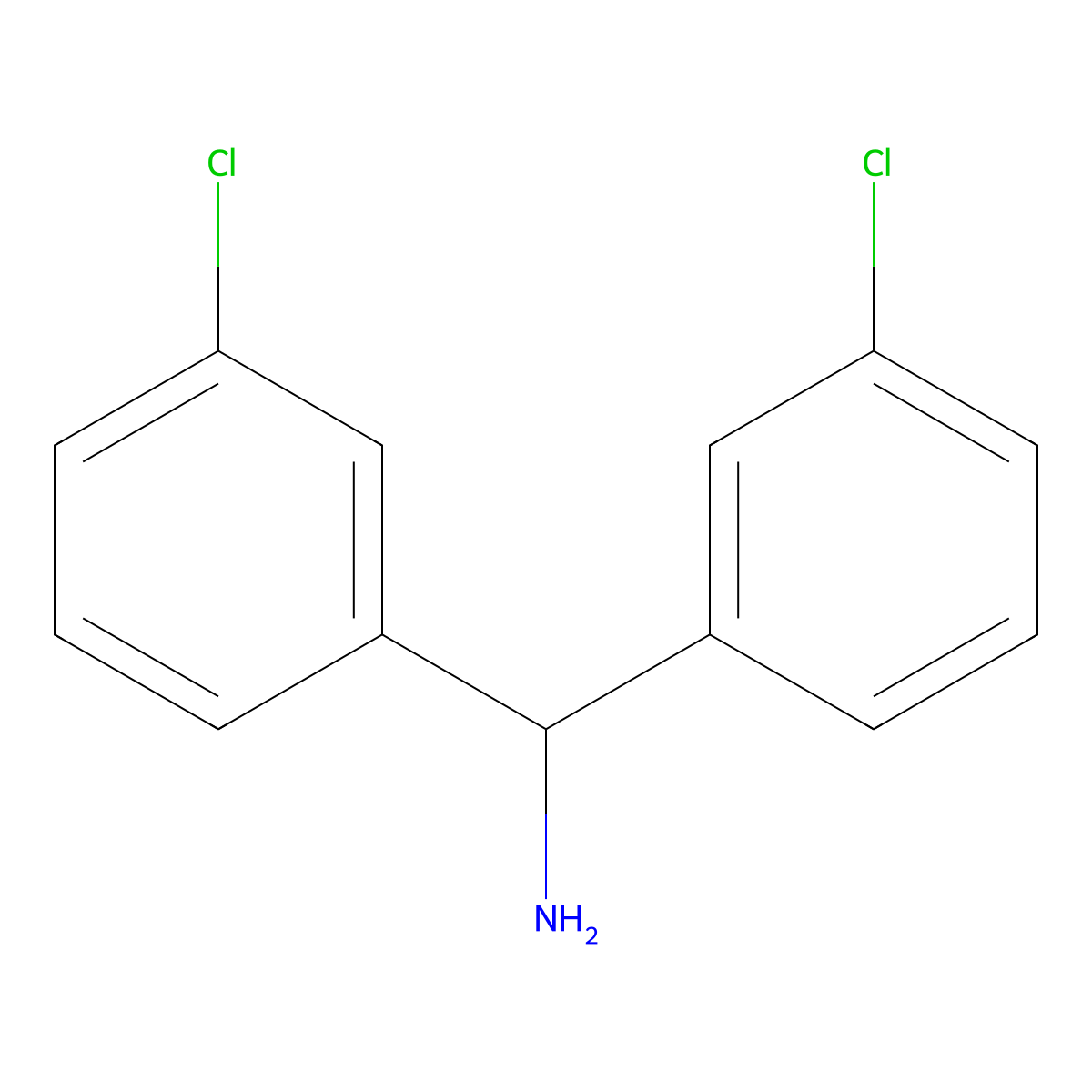 Bis(3-chlorophenyl)methanamine molecular structure, CAS 286947-81-7