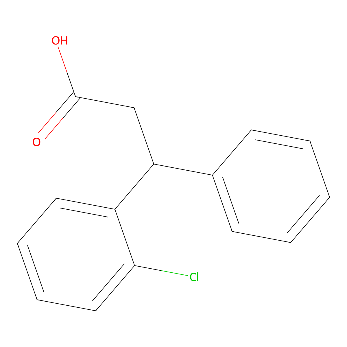 3-(2-Chlorophenyl)-3-phenylpropanoic acid molecular structure, CAS 286947-86-2