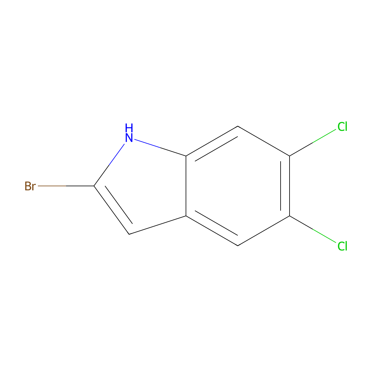 2-Bromo-5,6-dichloro-1H-indole molecular structure, CAS 286949-66-4