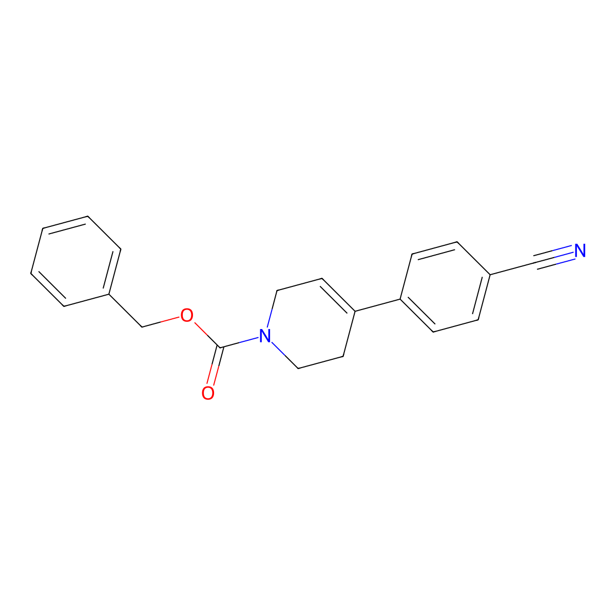 Benzyl 4-(4-cyanophenyl)-1,2,3,6-tetrahydropyridine-1-carboxylate molecular structure, CAS 286961-19-1