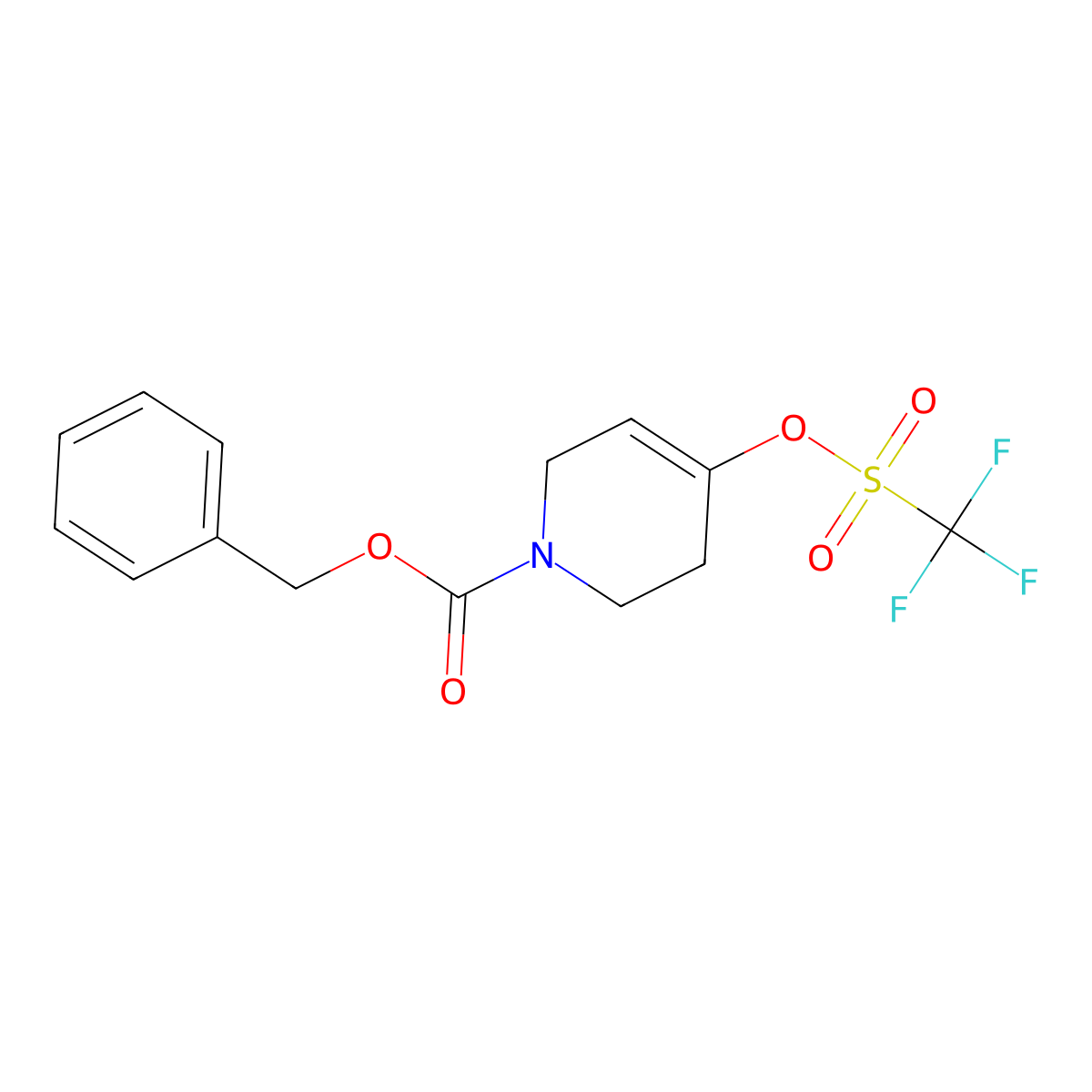 benzyl 4-(trifluoromethylsulfonyloxy)-5,6-dihydropyridine-1(2H)-carboxylate molecular structure, CAS 286961-24-8