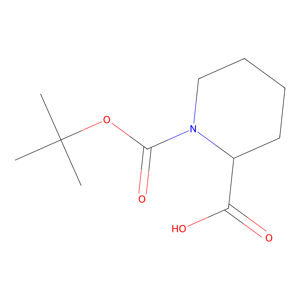(2R)-1-[(tert-butoxy)carbonyl]piperidine-2-carboxylic acid molecular structure, CAS 28697-17-8