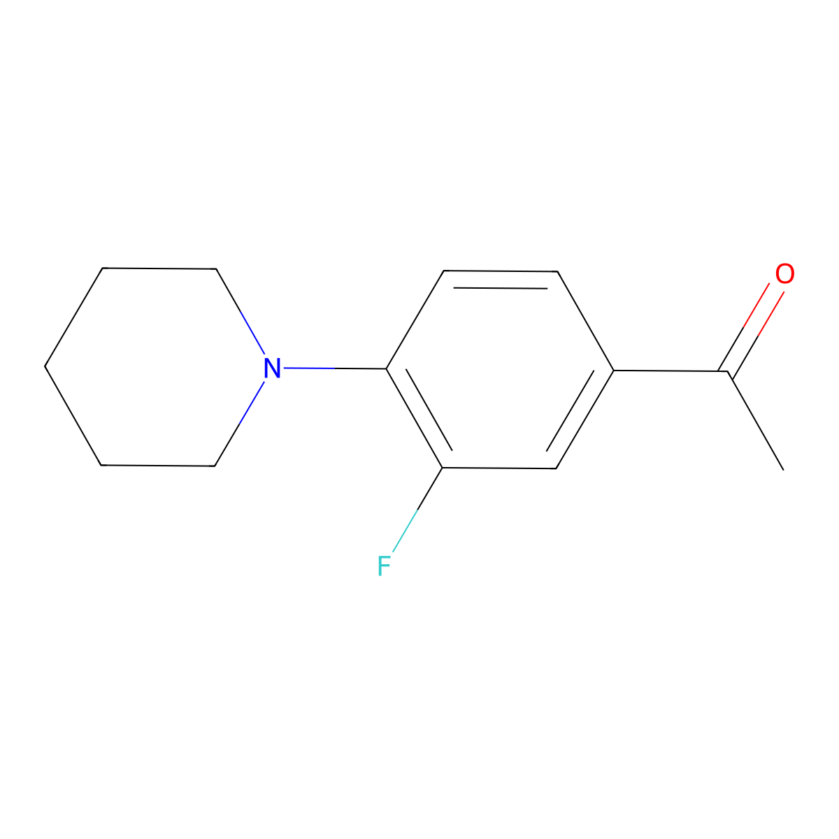 1-[3-Fluoro-4-(piperidin-1-yl)phenyl]ethan-1-one molecular structure, CAS 28698-48-8