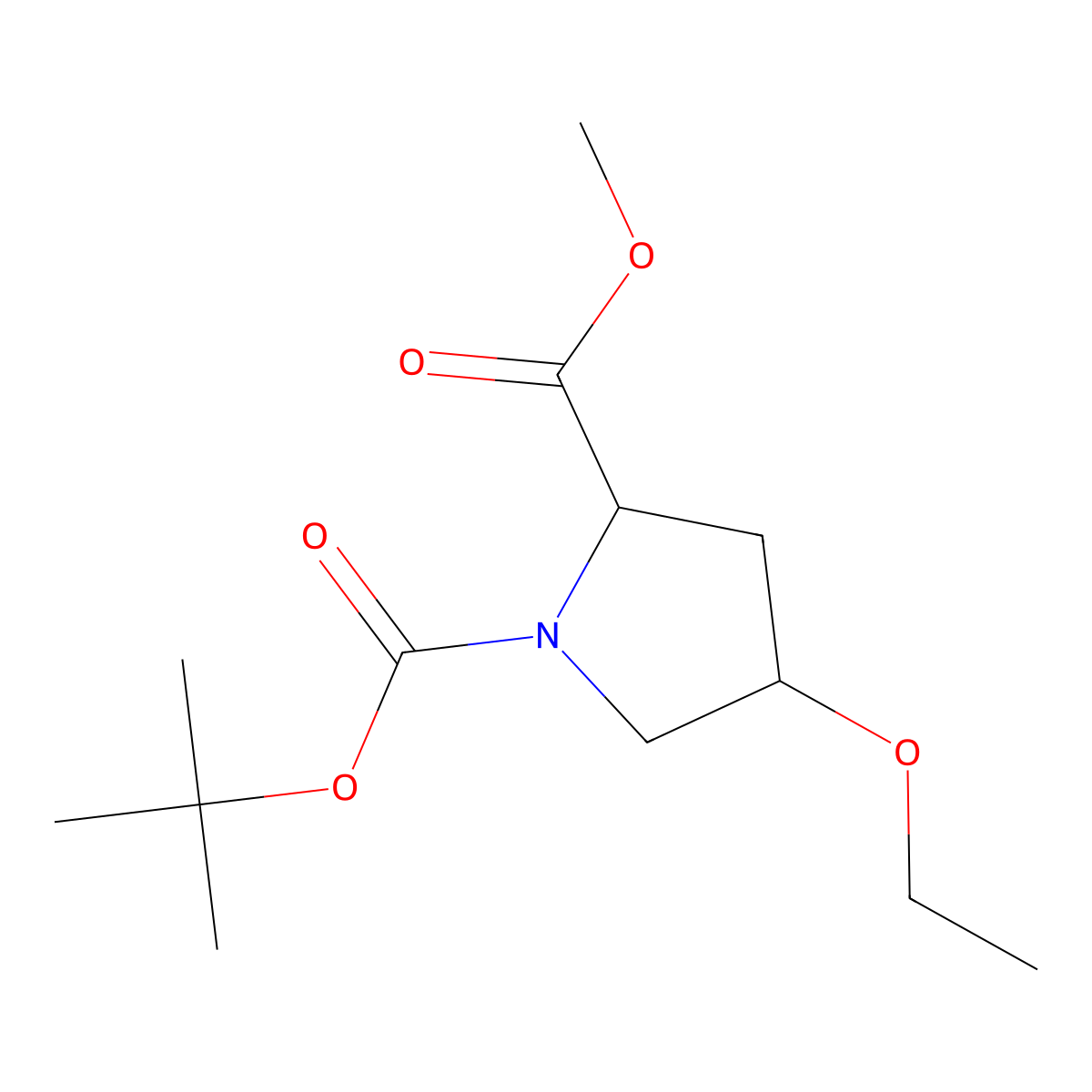 1-(Tert-butyl) 2-methyl (2S,4R)-4-ethoxypyrrolidine-1,2-dicarboxylate molecular structure, CAS 2869833-45-2