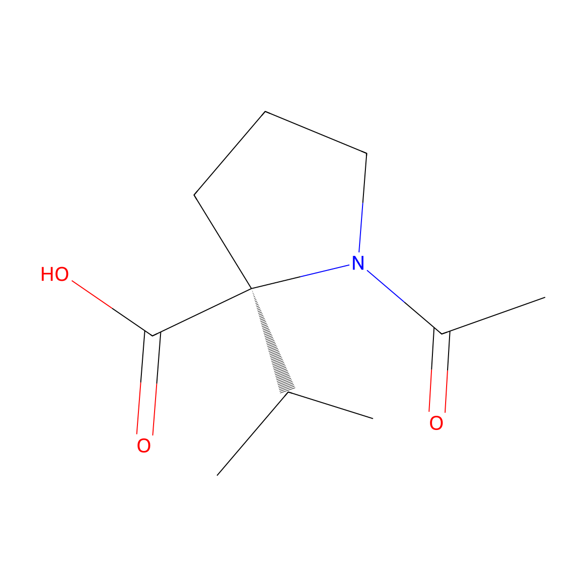 (2S)-1-acetyl-2-(propan-2-yl)pyrrolidine-2-carboxylic acid molecular structure, CAS 2869869-71-4