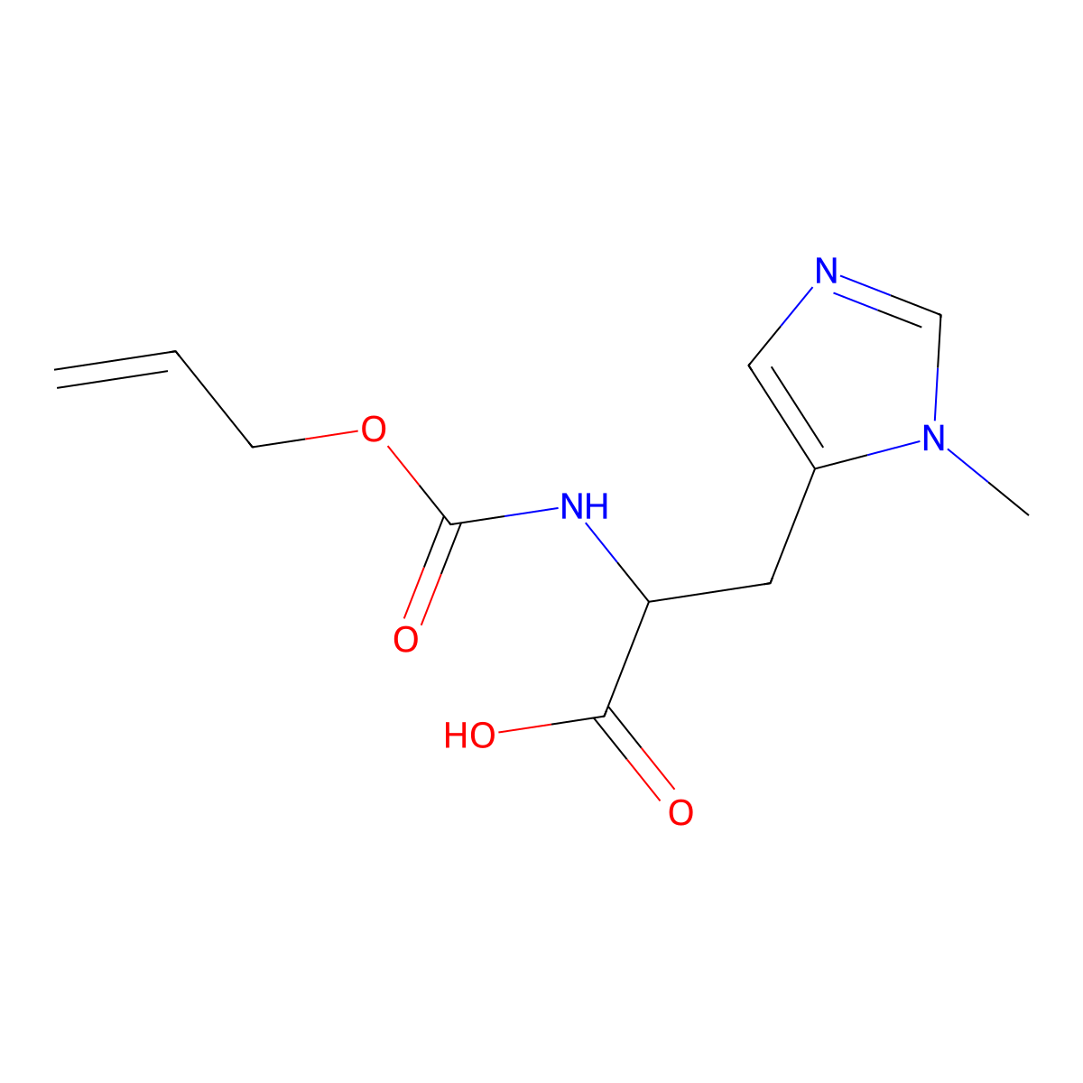 (2R)-3-(1-methyl-1H-imidazol-5-yl)-2-{[(prop-2-en-1-yloxy)carbonyl]amino}propanoic acid molecular structure, CAS 2869869-78-1
