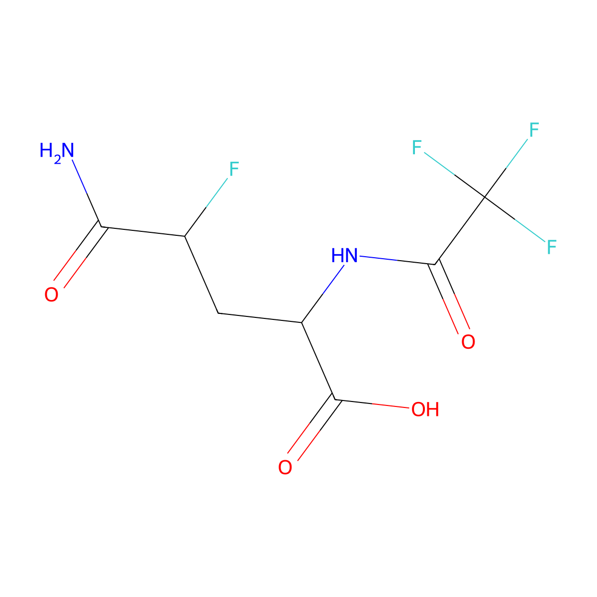 (2S,4R)-4-carbamoyl-4-fluoro-2-(2,2,2-trifluoroacetamido)butanoic acid molecular structure, CAS 2869869-80-5