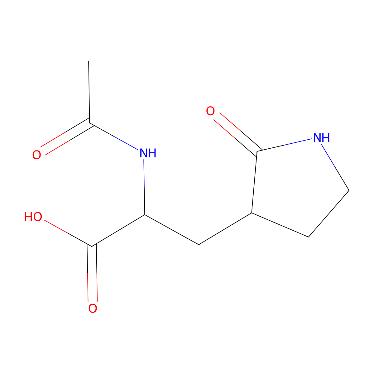 (2S)-2-acetamido-3-[(3S)-2-oxopyrrolidin-3-yl]propanoic acid molecular structure, CAS 2869870-00-6