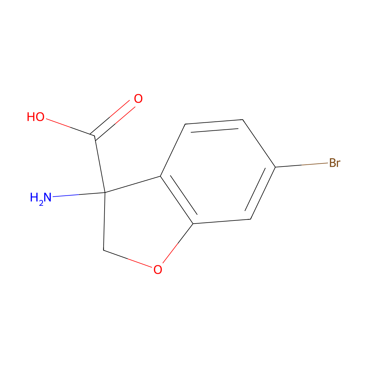 (3R)-3-amino-6-bromo-2,3-dihydro-1-benzofuran-3-carboxylic acid molecular structure, CAS 2869870-03-9