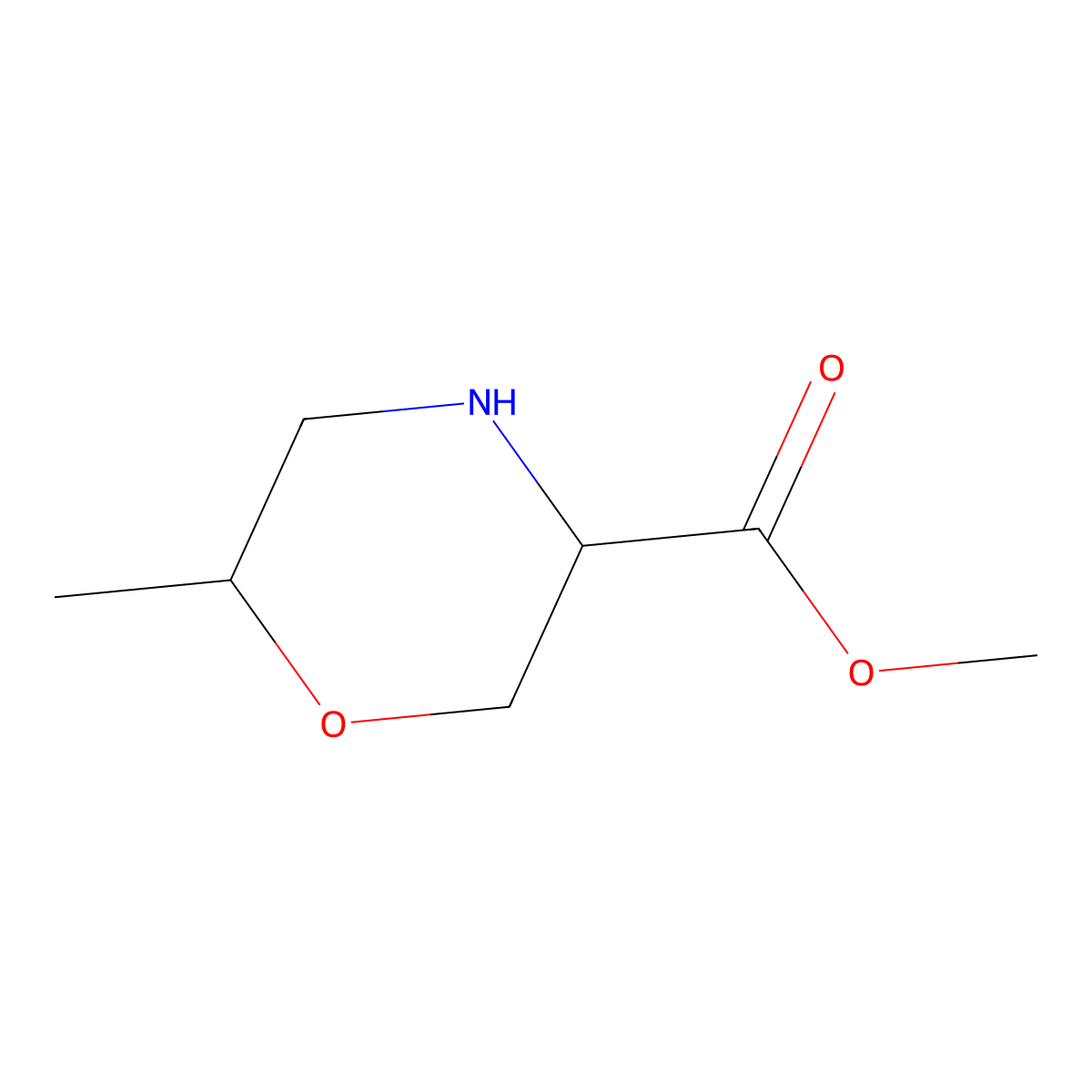 methyl (3R,6R)-6-methylmorpholine-3-carboxylate molecular structure, CAS 2869870-62-0
