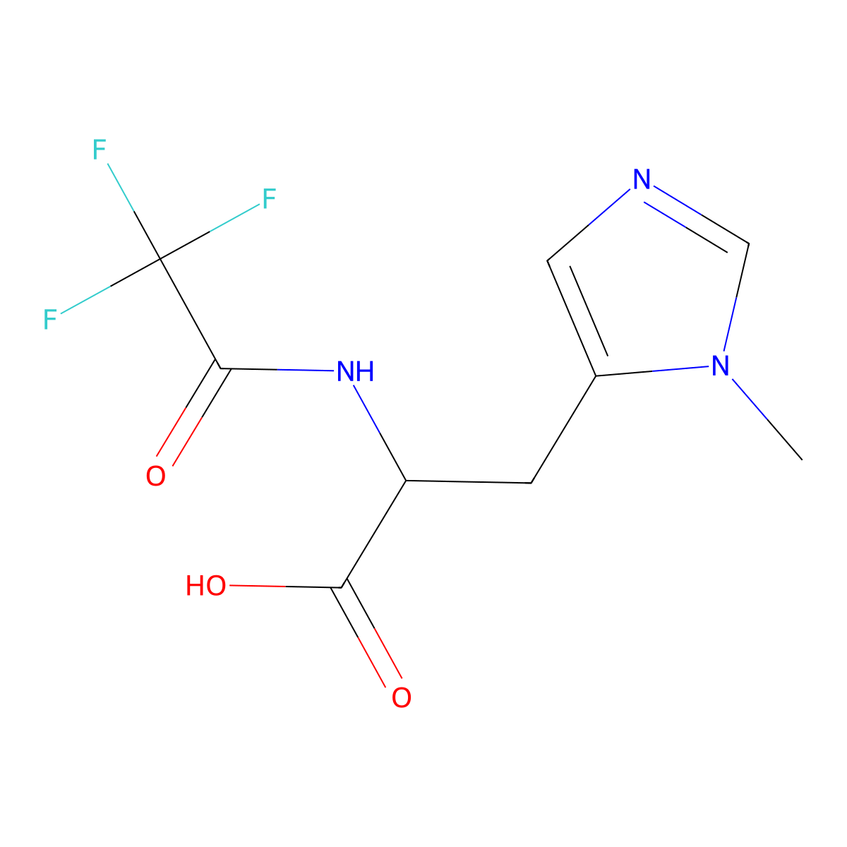 (2R)-3-(1-methyl-1H-imidazol-5-yl)-2-(2,2,2-trifluoroacetamido)propanoic acid molecular structure, CAS 2869870-67-5