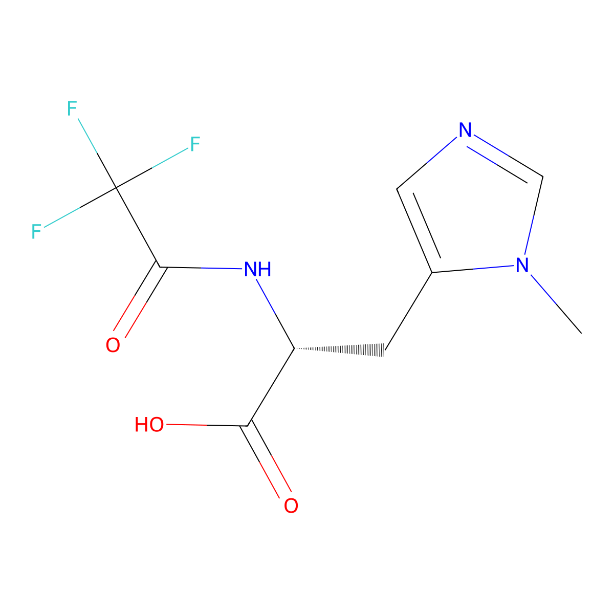 (2R)-3-(1-methyl-1H-imidazol-5-yl)-2-(2,2,2-trifluoroacetamido)propanoic acid molecular structure, CAS 2869870-67-5