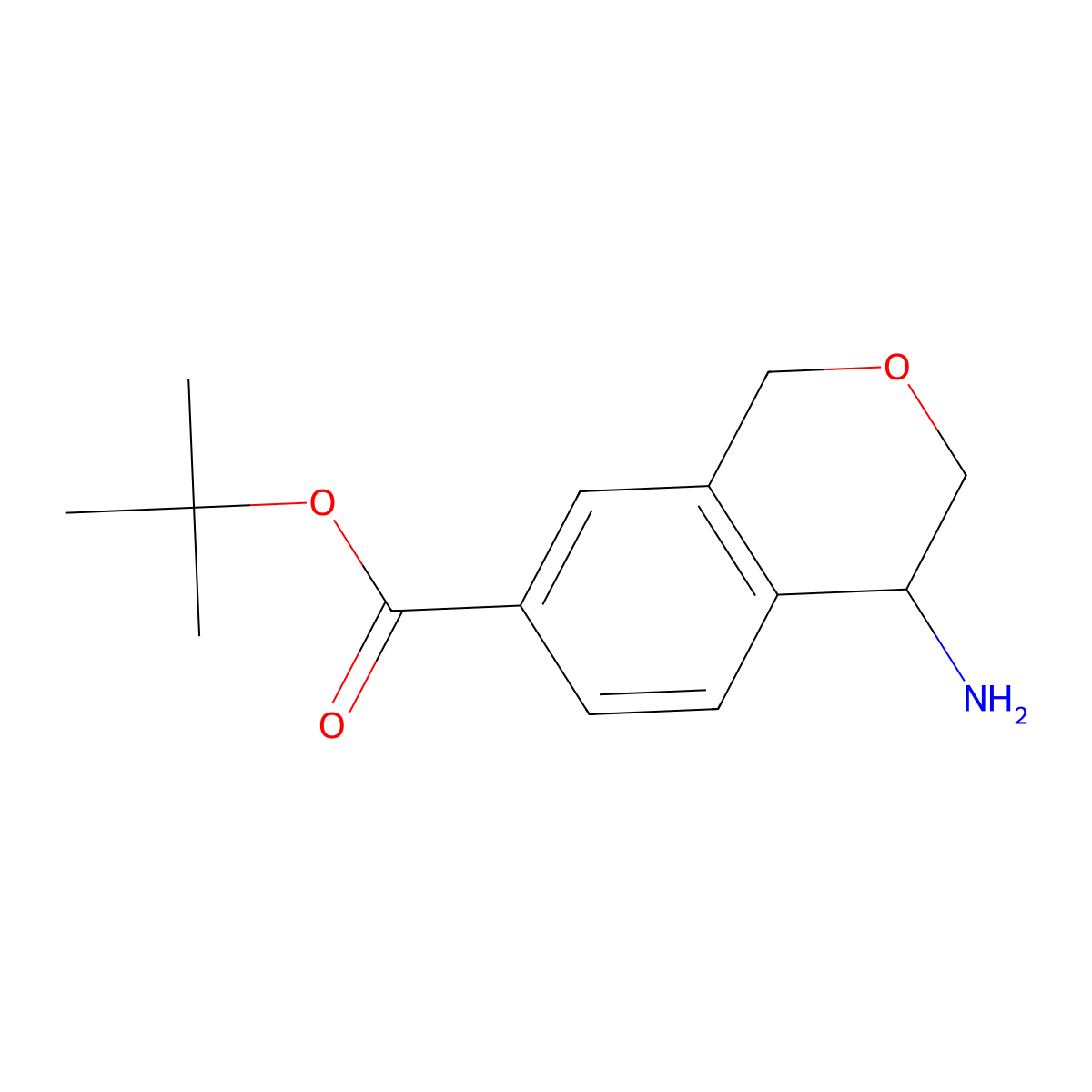 tert-butyl (4S)-4-amino-3,4-dihydro-1H-2-benzopyran-7-carboxylate molecular structure, CAS 2869870-69-7