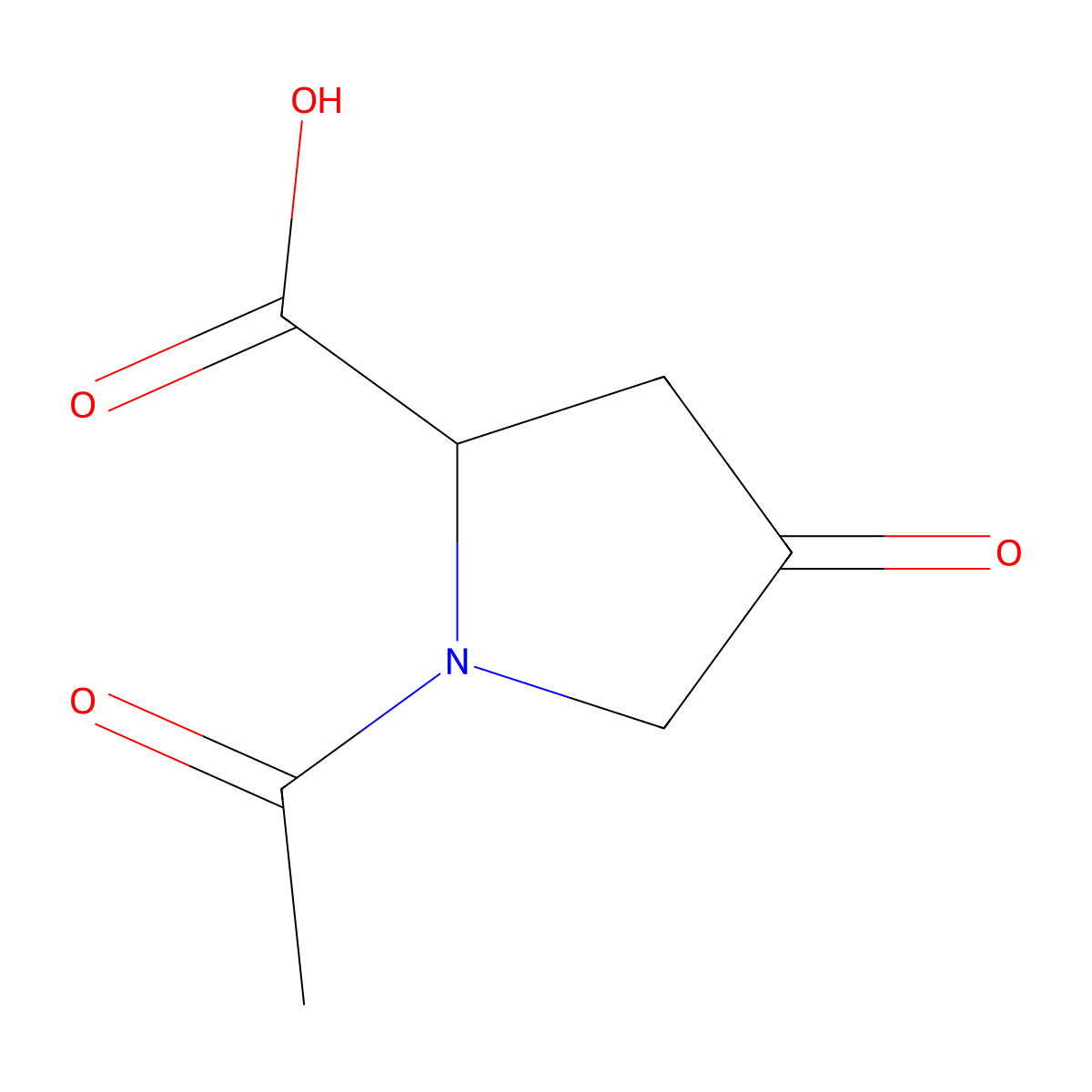 (2R)-1-acetyl-4-oxopyrrolidine-2-carboxylic acid molecular structure, CAS 2869870-72-2