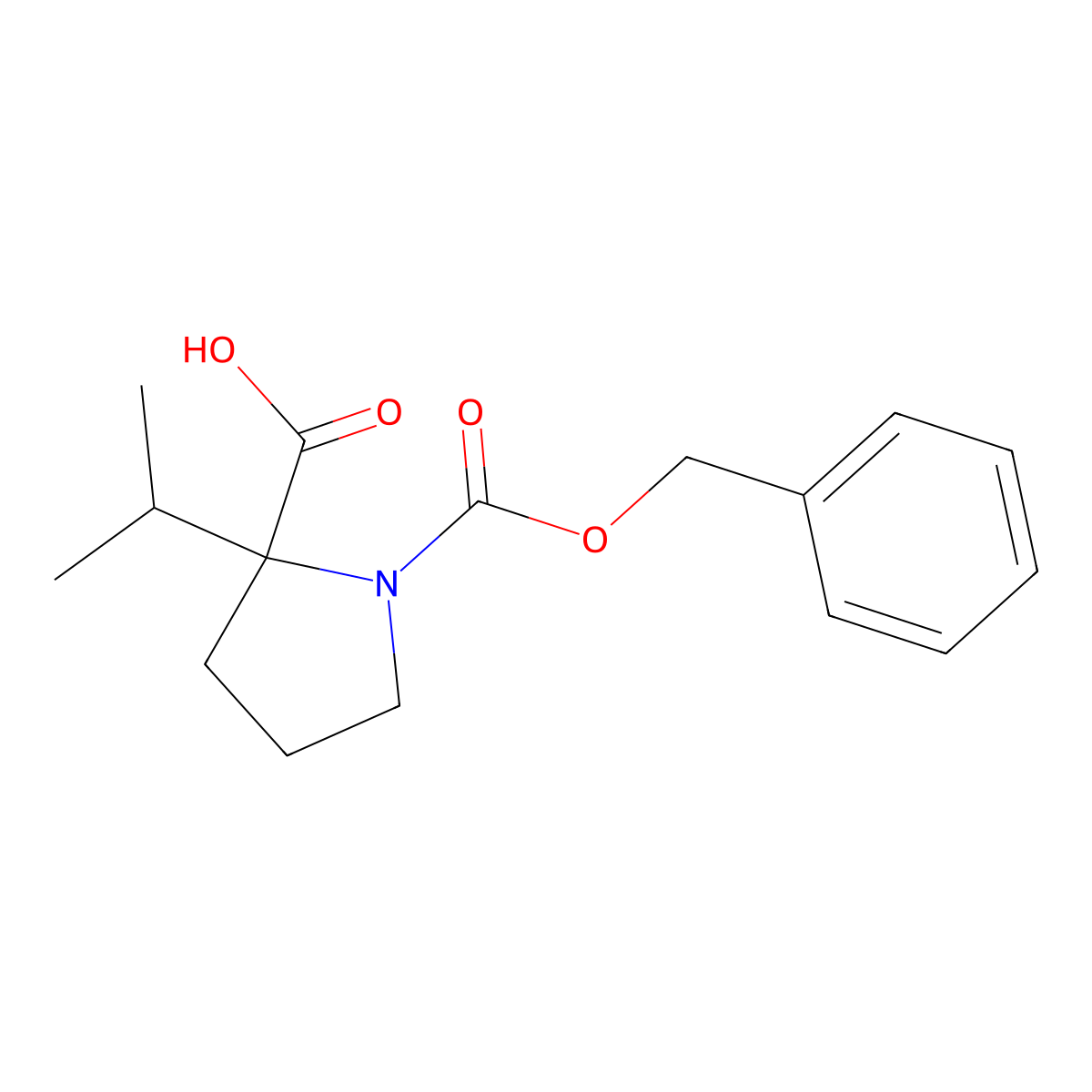 (2S)-1-[(benzyloxy)carbonyl]-2-(propan-2-yl)pyrrolidine-2-carboxylic acid molecular structure, CAS 2869870-86-8
