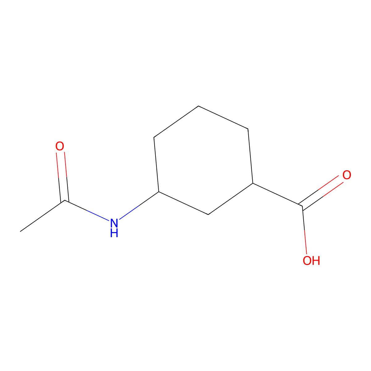 (1S,3S)-3-acetamidocyclohexane-1-carboxylic acid molecular structure, CAS 2869871-65-6