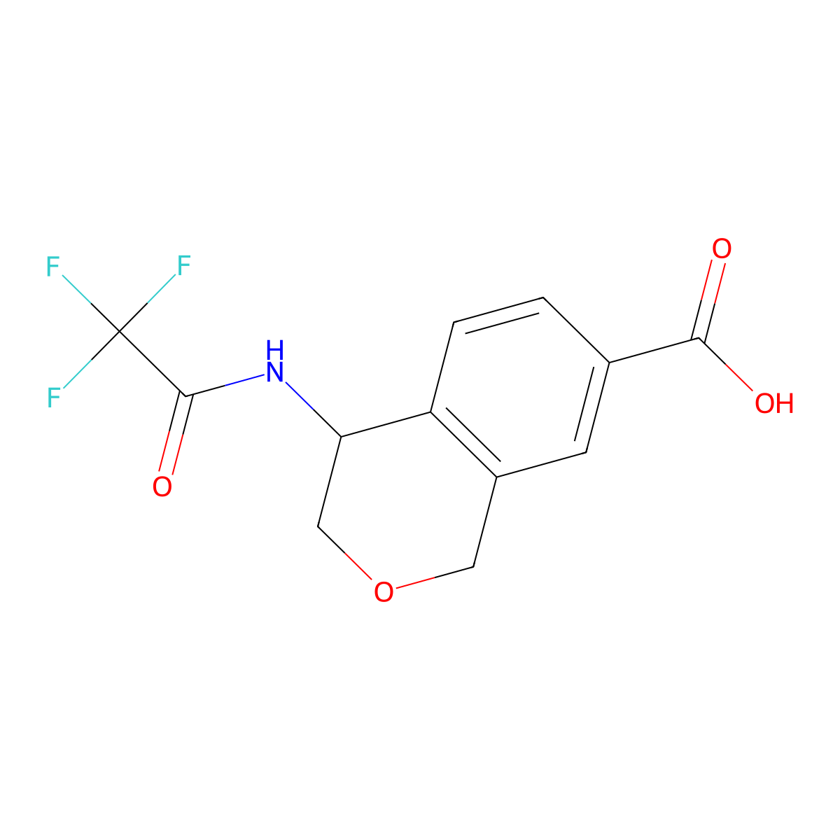 (4S)-4-(2,2,2-trifluoroacetamido)-3,4-dihydro-1H-2-benzopyran-7-carboxylic acid molecular structure, CAS 2869871-69-0