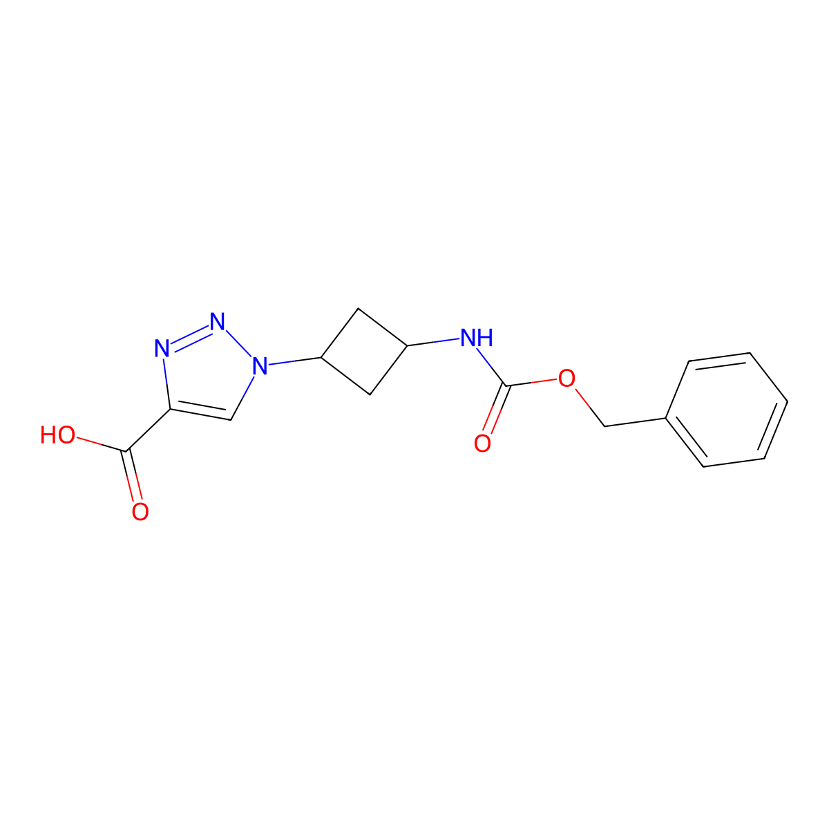 1-(3-{[(benzyloxy)carbonyl]amino}cyclobutyl)-1H-1,2,3-triazole-4-carboxylic acid molecular structure, CAS 2869871-76-9