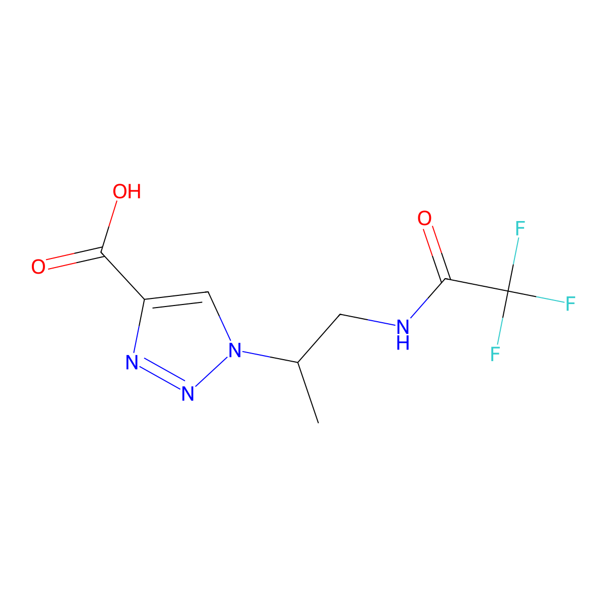 1-[(2S)-1-(2,2,2-trifluoroacetamido)propan-2-yl]-1H-1,2,3-triazole-4-carboxylic acid molecular structure, CAS 2869871-85-0