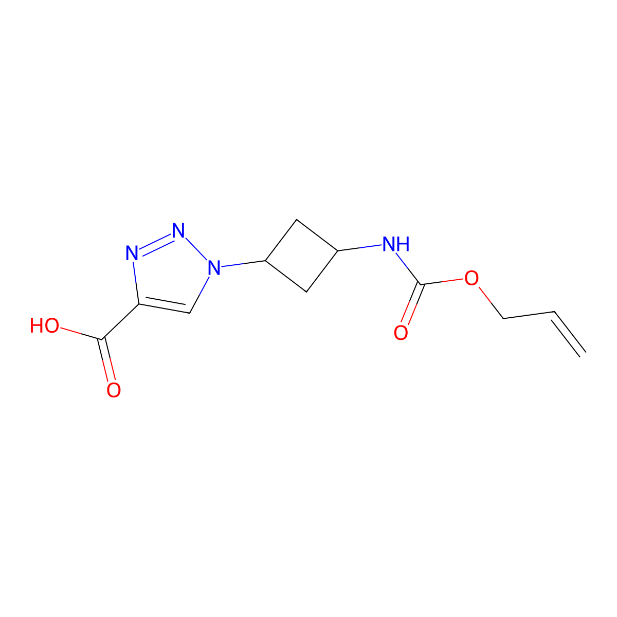1-(3-{[(prop-2-en-1-yloxy)carbonyl]amino}cyclobutyl)-1H-1,2,3-triazole-4-carboxylic acid molecular structure, CAS 2869871-93-0