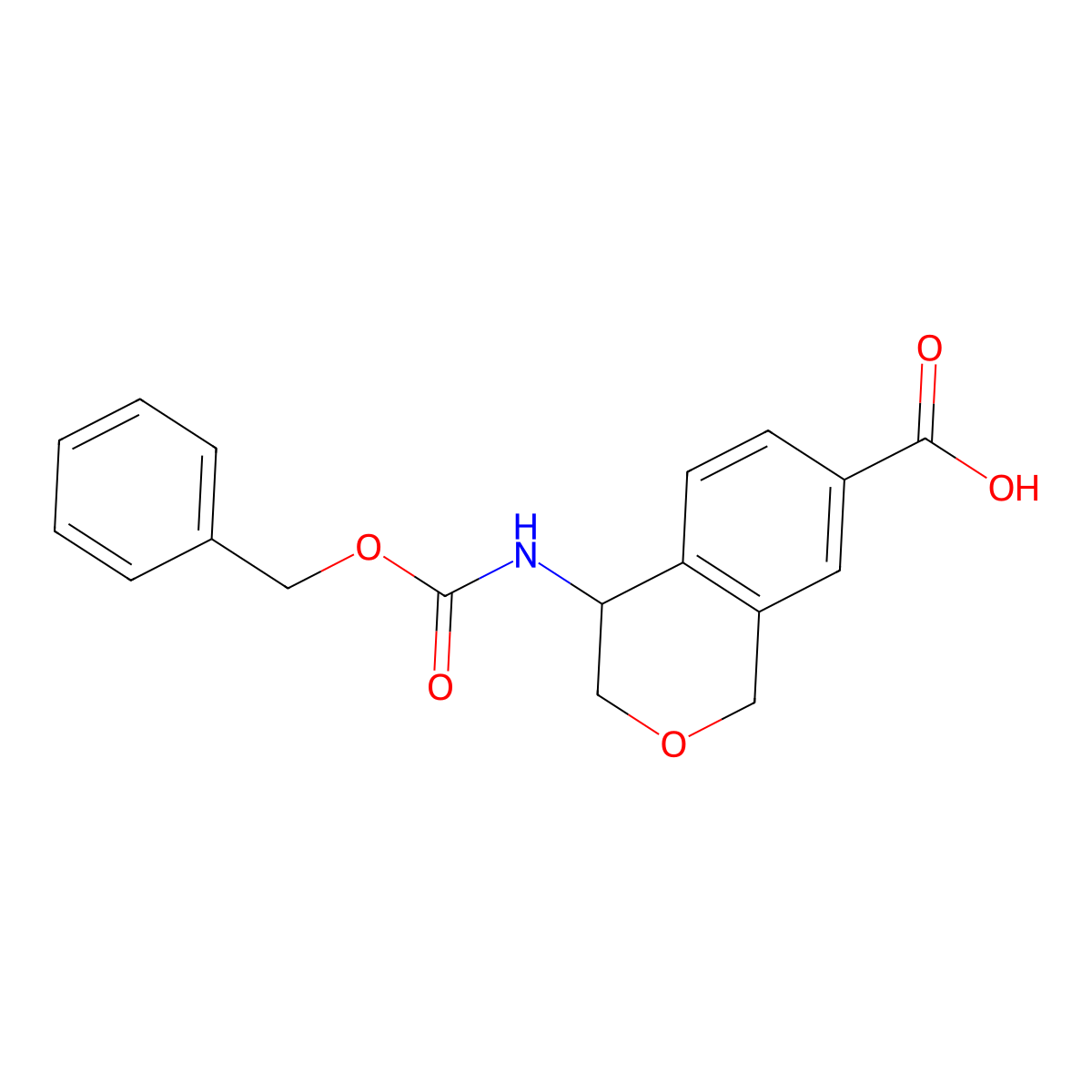 (4S)-4-{[(benzyloxy)carbonyl]amino}-3,4-dihydro-1H-2-benzopyran-7-carboxylic acid molecular structure, CAS 2869872-01-3
