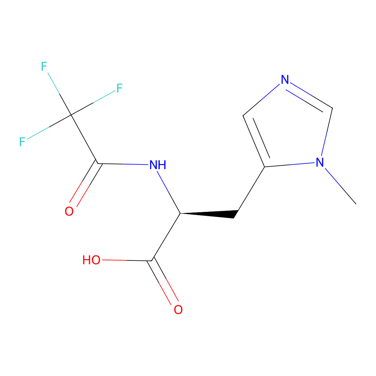 (2S)-3-(1-methyl-1H-imidazol-5-yl)-2-(2,2,2-trifluoroacetamido)propanoic acid molecular structure, CAS 2869872-02-4