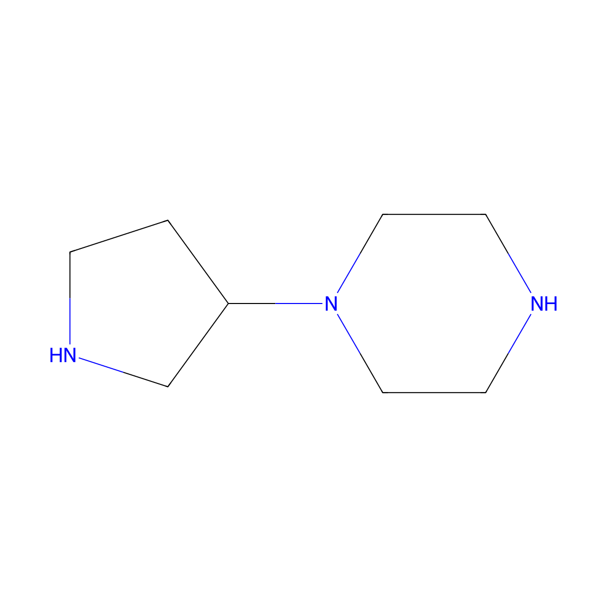 1-[(3S)-pyrrolidin-3-yl]piperazine molecular structure, CAS 2869872-06-8
