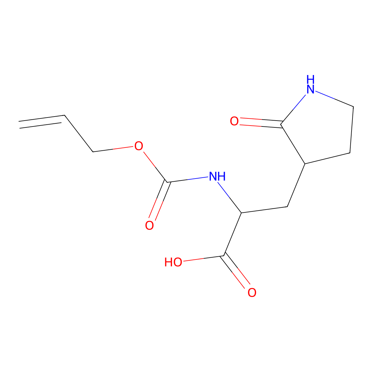 (2S)-3-[(3S)-2-oxopyrrolidin-3-yl]-2-{[(prop-2-en-1-yloxy)carbonyl]amino}propanoic acid molecular structure, CAS 2869872-09-1